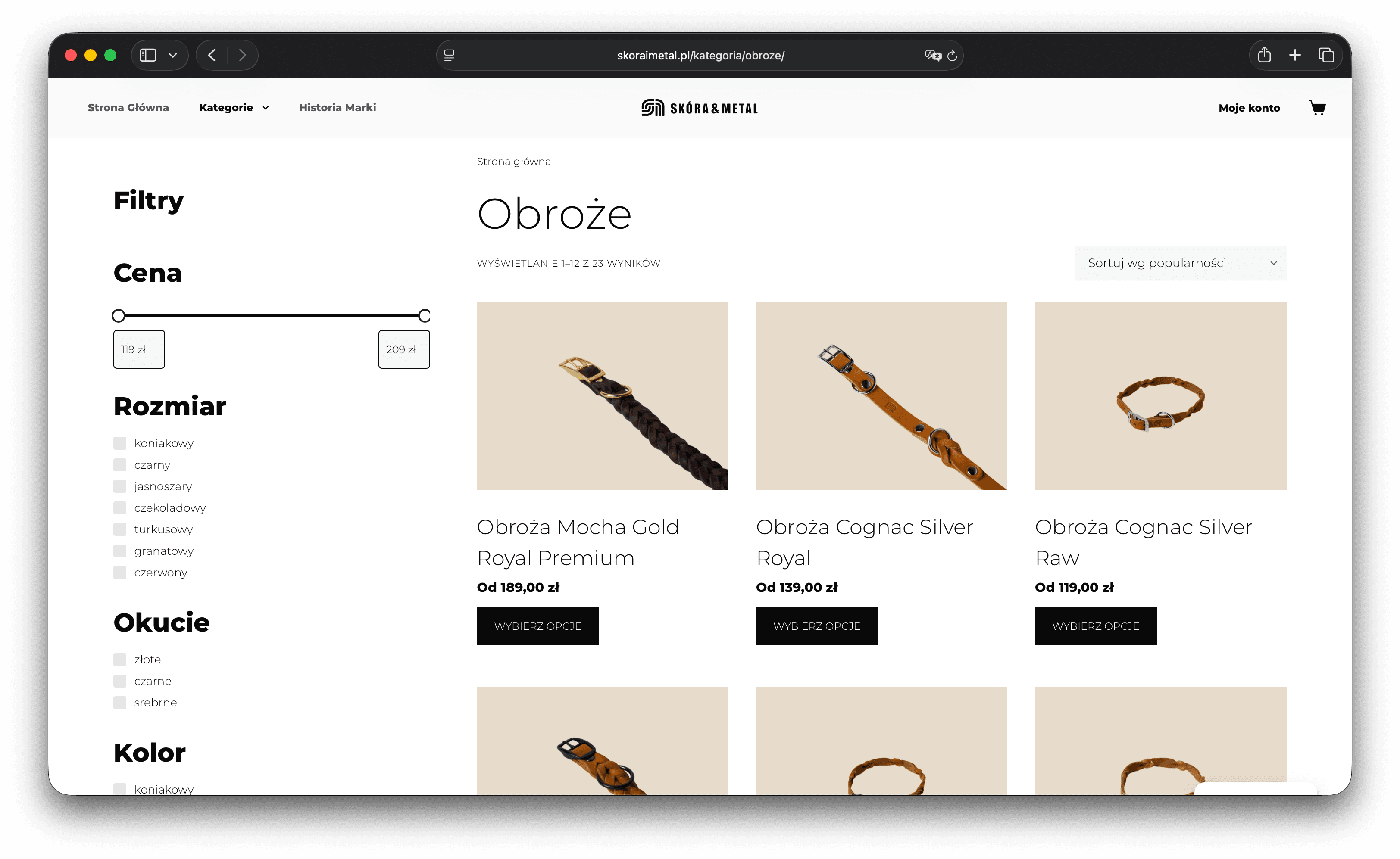 Skóra & Metal - katalog produktów