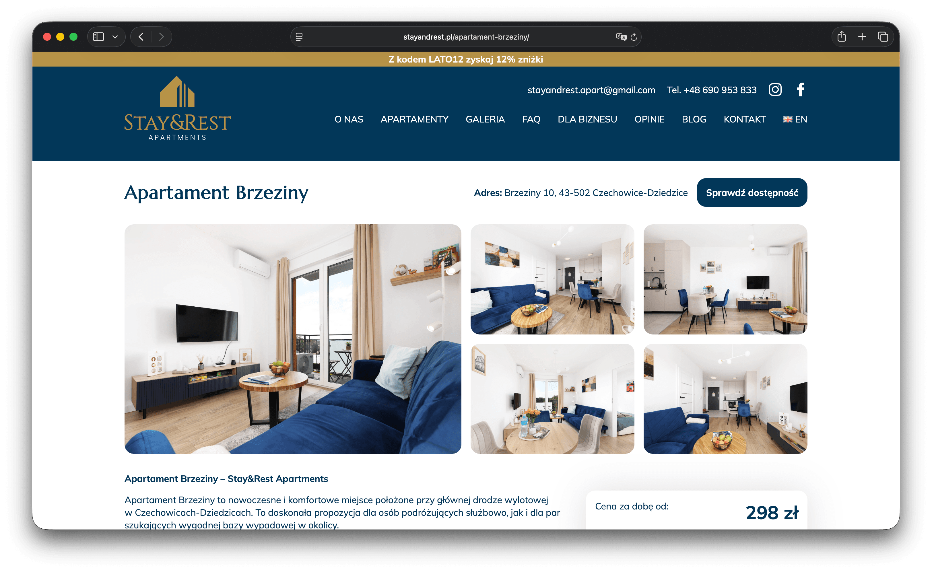 Stay&Rest - karta apartamentu