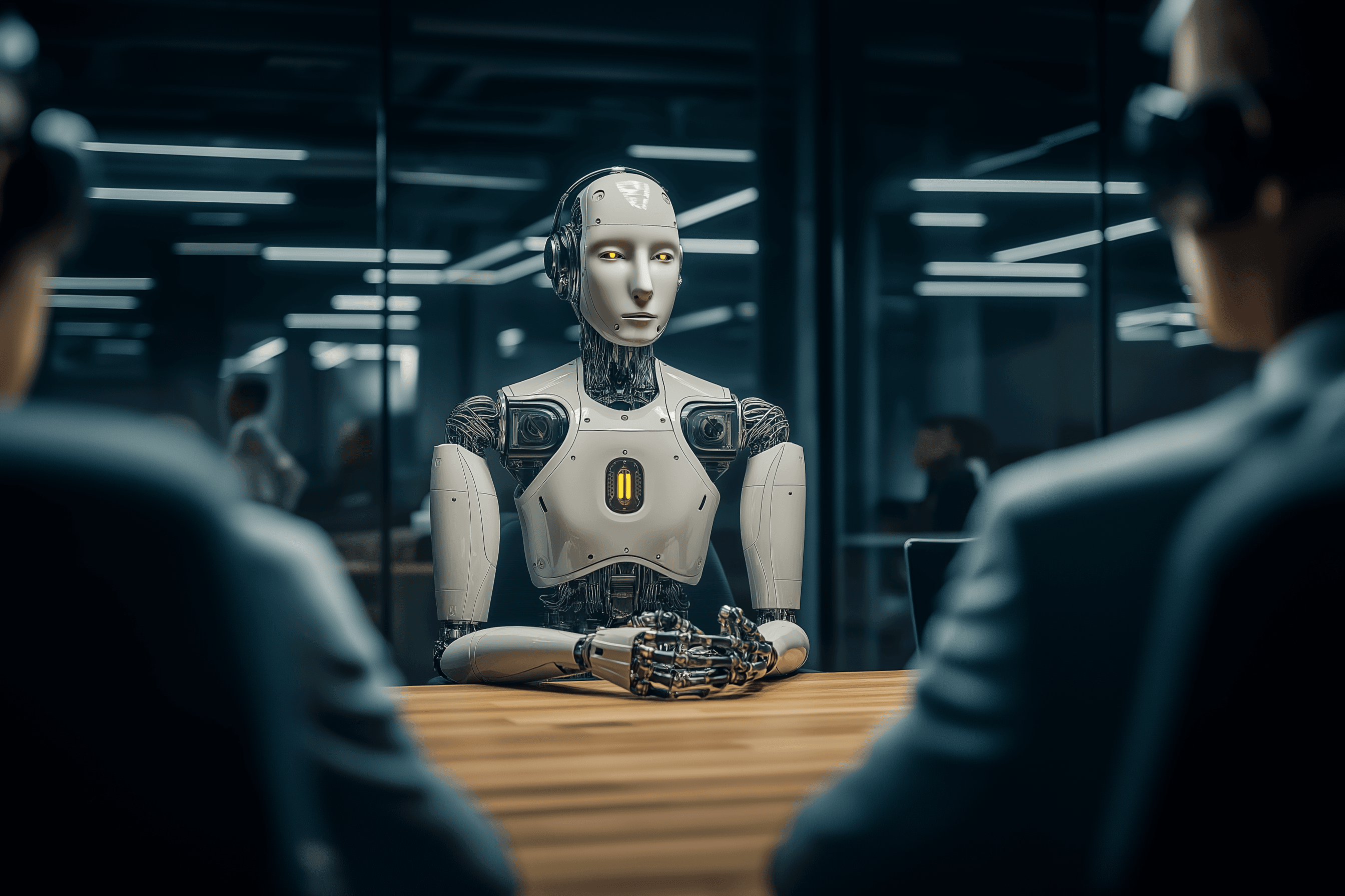 u2844336958 robot on job interview --ar 32 --raw --sref httpss. 3b714a80-4d46-4454-b32e-628e0d7475c1